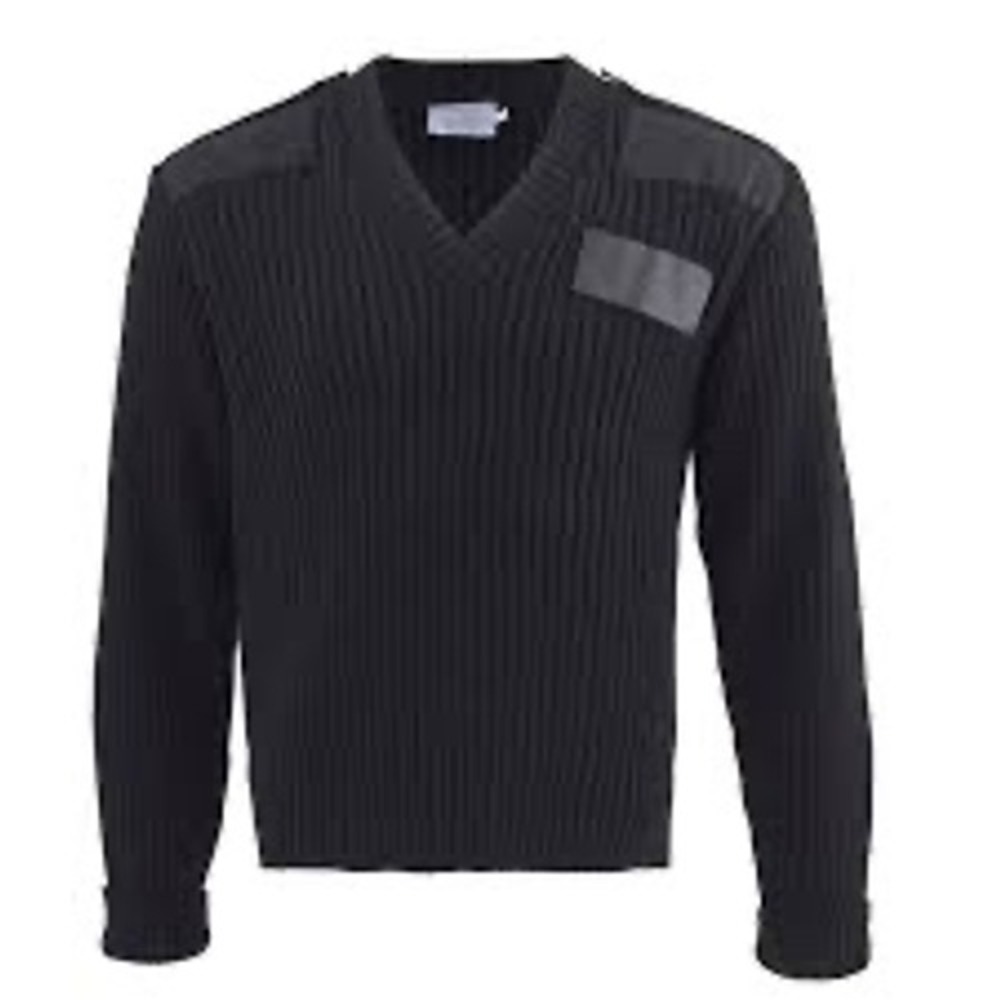 Scharf & Breit 100% wool type l pullover‎ v-neck sweater black men's size large